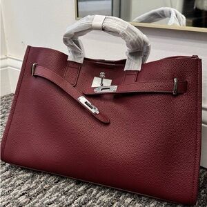 Elegant Burgundy Tote Bag